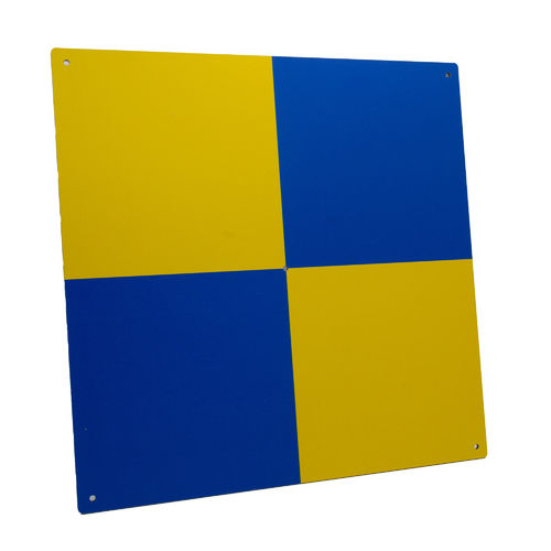 Referenzbildplatte 40x40cm gelb-blau